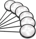 YGS-Tech LED Under Cabinet Lighting Kit, 1020 Lumens LED Puck Light, 5000K Daylight White, CRI90+, Touch Dimming, Black Trim All Accessories Included, for Kitchen, Closet Lights, Safe Light, 6-Pack