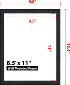 8.5"x 11" Self Adhesive Magnetic Sign Holder, Double Sided Window Magnetic Display Frame with Clear PVC and Strong Magnetic for Office/Store/Door/Glass/Refrigerator Display Frame(Black, 5Pack)