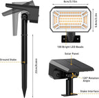 Solar Spot Lights Outdoor Waterproof IP65, [4 Pack/100 LED/4 Modes] Solar Landscape Spotlights, Auto On/Off High Lumens Spot Lights for Outside Yard Garden Pathway(Warm White)