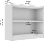 Bush Furniture Universal Small 2 Shelf Bookcase in Platinum Gray, Low Storage and Display Bookshelf for Home Office or Living Room Organization