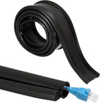 MECCANIXITY 3.3ft Cable Management Sleeve, 3/8 Inch ID Flexible Cord Wires Hider Cover Insulation Snap-fit Protector for Substation, High-Voltage Electrical Networks, Black