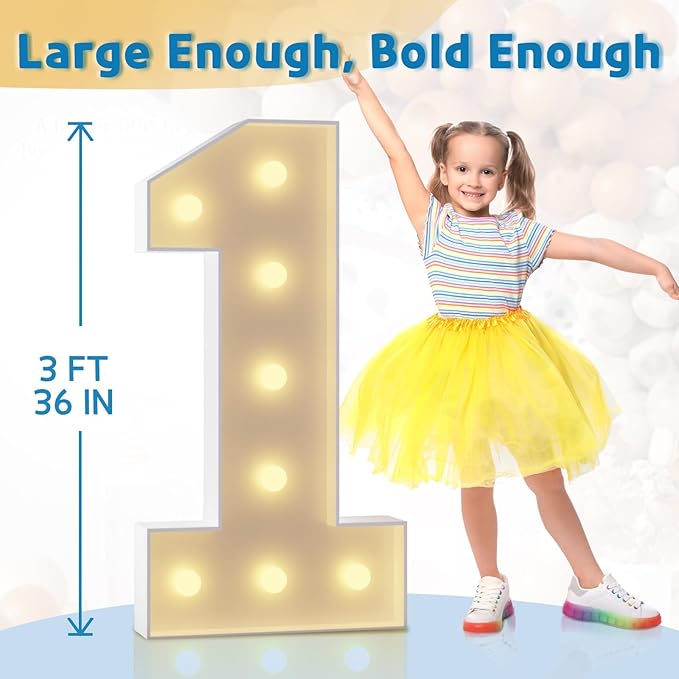 Marquee Numbers 3 Feet Tall Large Light Up Numbers 40th Birthday Decorations Women Men Big Yellow Light Outdoor Anniversary Decorations Balloon Arch Kit Party Backdrop 40