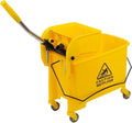 Commercial Mop Bucket with Wheels,20L Side Press Wringer and Handle Holder,Combo Cart Set for Home Office Floor Cleaning
