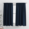PONY DANCE Blackout Window Curtains - Thermal Insulated Drapes - Light Block Privacy for Bathroom Kitchen Laundry RV Curtains, 52 inch Wide by 54 in Long, Navy Blue, 2 Pcs