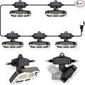 50ft LED Construction String Lights,Super Bright 7500lm 75w Adjuest 90&180 Degrees On Both Sides Waterproof IP66 Led String Work Lights, Construction Temporary Lights (50ft-Adjustable 5lights).
