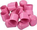 uxcell 10pcs Rubber End Caps 23mm ID Vinyl Round End Cap Cover Screw Thread Protectors Pink
