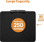 Inspired Living Collapsible Ultra-Slim Pack-N-Roll,2 Wheel Utility Cart w/Lid used as Seat up to 250 Lbs, Telescopic Handle - Super Strong, for Home, Garden, Shopping, Office, School use, Large, Black