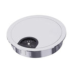 Desk Grommet 3-1/8 Inch 80mm, Zinc Alloy Computer Desk Wire Hole Cover, Office Desktop Cord Cable Hole Metal Ring, Silver Tone