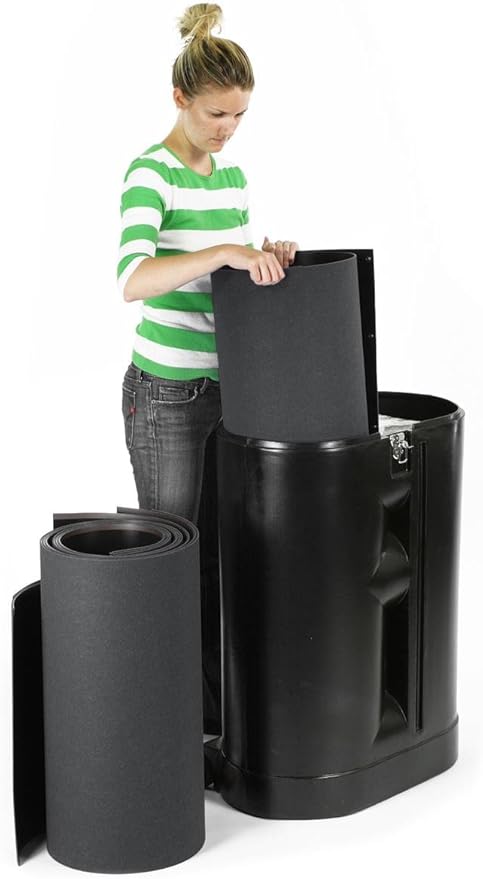 10-Foot-Wide Curved Pop-Up Trade Show Portable Display Booth with Podium Travel Case - Black
