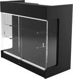 48" W x 22" D x 42" H - Retail Display Case,Ledgetop Counter with Showcase Front, Black Retail Counter with Glass Display Cabinet