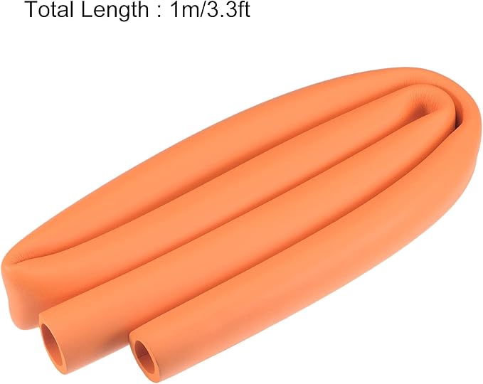 uxcell Foam Tubing for Handle Grip Support, 22mm ID 32mm OD 1m Length Orange