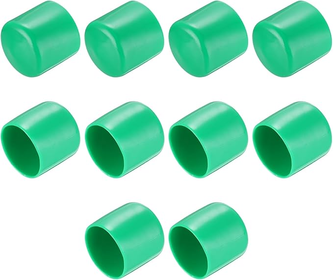 uxcell 10pcs Rubber End Caps 34mm(1 5/16") ID Vinyl Round End Cap Cover Screw Thread Protectors Dark Green