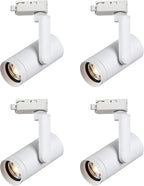 LED 12W Dimmable Track Lighting Heads with 10° to 55° Adjustable Beam Angle H Type 97 CRI 3000K Warm White Ceiling Spotlight for Accent Task Art, 1080lm, White, 4 Pcs