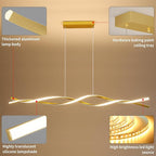 Modern Ceiling Pendant Light, with Remote Control Dimmable 3 Color Mode & Brightness Ceiling Lamp, Anti-Flicker Dining Light Fixture for Kitchen, Dining Room (Gold, 57IN)