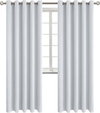 BGment Room Darkening Curtains 84 Inches Long - Grommet Thermal Insulated Drapes Window Treatment Curtains for Bedroom, 2 Panels, 70 x 84 Inch, Greyish White