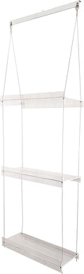 Hanging Acrylic Shelves for Windows (16" Wide, 3 Shelves - 46" Tall)