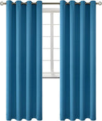 BGment Blackout Curtains - Grommet Thermal Insulated Room Darkening Bedroom and Living Room Curtains, Set of 2 Panels (52 x 84 Inch, Steel Blue)