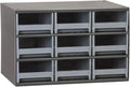 Akro-Mils Steel Garage Storage Cabinet, Small Parts Organizer Metal Cabinet for Hardware, Nails, Screws, Bolts, Nuts, and More, 17" W x 11" D x 11" H, 9-Drawer, Gray Cabinet/Gray Drawers (19909)