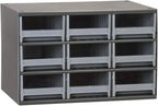 Akro-Mils Steel Garage Storage Cabinet, Small Parts Organizer Metal Cabinet for Hardware, Nails, Screws, Bolts, Nuts, and More, 17" W x 11" D x 11" H, 9-Drawer, Gray Cabinet/Gray Drawers (19909)