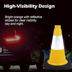 4 Pack 12 Inch Yellow PVC Traffic Cones with Black Base, Durable Sports Training Markers for Gym, Indoor & Outdoor Activities (4, Yellow, 12 Inch)