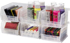 Akro-Mils 30210 AkroBins Plastic Storage Bins, Space-Saving Stackable Bins for Garage, Pantry, Craft Organization, 5-" x 4-" x 3-", Clear, 24-Pack