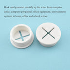 HAHIYO 4Pcs 1Inch/25mm White Flexible Rubber Desk Grommet Wire Grommet Cable Management Cord Hole Cover Desk Wire Hole Insert Wire Organizer for Computer Office Home School Equipment Systems