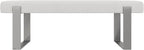VANT Upholstered Bed Bench - Boucle Ivory - Brushed Nickel - Contemporary Modern, Bedroom Bench Seat, Hallway, or Entryway