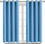 BGment Room Darkening Curtains 54 Inches Long - Grommet Thermal Insulated Drapes Window Treatment Curtains for Bedroom, 2 Panels, 52 x 54 Inch, Sky Blue