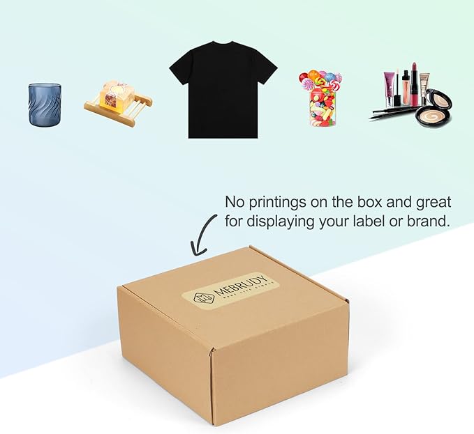 MEBRUDY 8x8x4 Inches Shipping Boxes Pack of 25, Small Corrugated Cardboard Box for Mailing Packing Literature Mailer