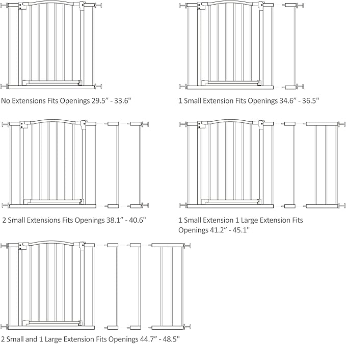 Great Gates Pet Gate - Durable Steel Gate for Stairs - Self-Closing Door & 2-Step Child Proof Lock - Wall-Friendly Dog Gates for Doorways (Fits Most) - 29.8"- 47.5", 28” Tall