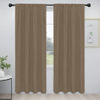Easy-Going Rod Pocket Blackout Curtains for Bedroom, Room Darkening Window Curtains for Living Room, Thermal Insulated Noise Reduction Solid Window Drapes, 2 Panels(42x84 in, Camel)