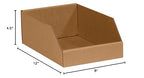 Aviditi Corrugated Cardboard Storage Bins, 8"x 12"x 4 1/2", Kraft, Pack of 50, for Warehouse, Garage and Home Organization
