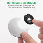 2 Pcs Desk Grommet 3-1/8" / 80 mm, Desk Cord Hole Cover, Cable Grommet ABS Plastic, Desk Hole Grommet for Home & Office Pc, Detachable Cable Cord Organizer-Silver Sand
