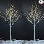 LIGHTSHARE 6 Feet 72L LED Birch Tree Lights, Pack of 2, Warm White, for Holiday Party and Christmas Decoration, Indoor and Outdoor Use