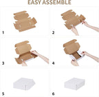 RLAVBL 6x4x1 Shipping Boxes Set of 50, White Small Corrugated Cardboard Box, Mailer Box