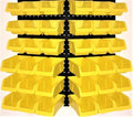 WALLPEG 36 Pack Pegboard Bin Kit – 18 Medium & 18 Large Yellow Peg Board Storage Bins | Parts Organizer for Garage, Workshop, Craft Room, Office & Workbench | Pegboard Accessory Organier | MADE IN USA