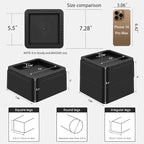 Oversized Heavy Duty Bed Risers & Furniture Risers - Stackable Supports 12000 Lbs,Furniture Lifter/Square Bed Raising Blocks for Sofas, Couches, Desks(Black 8 Pack, Fits Huge 5.5 inch × 3 inch)