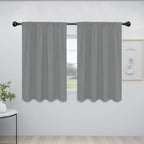 Easy-Going Rod Pocket Blackout Curtains for Bedroom, Room Darkening Window Curtains for Living Room, Thermal Insulated Noise Reduction Solid Window Drapes, 2 Panels(42x45 in, Light Gray)
