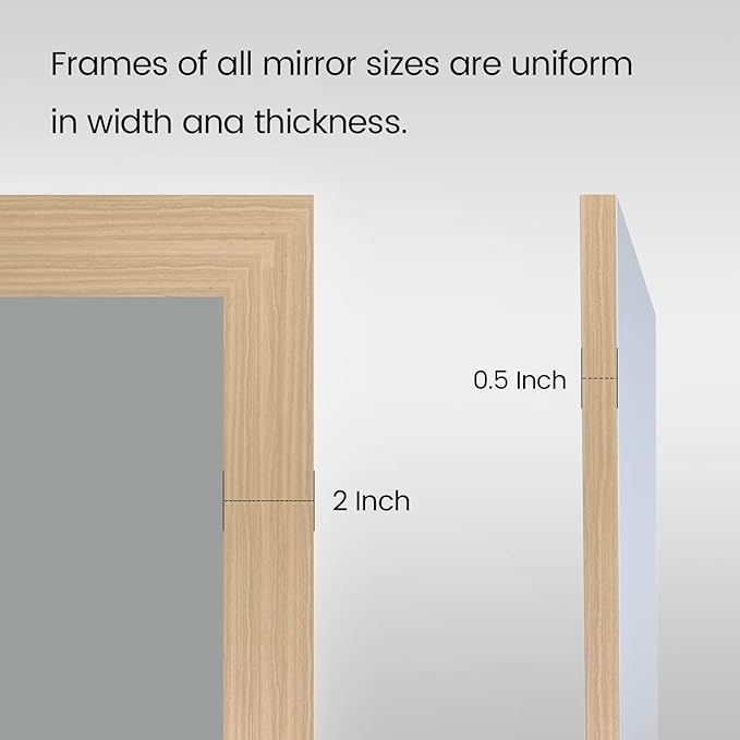 Amorho Bathroom Mirror 40" X30", HD Reflection Metal Framed Mirror for Wall, Anti-Rust, Hang Horizontally/Vertically, Suitable for Bedroom, Farmhouse, Bathroom, entryway (Oak Wood Grain)