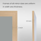 Amorho Bathroom Mirror, 72" X32" HD Reflection Metal Framed Mirror for Wall, Anti-Rust, Hang Horizontally/Vertically, Suitable for Bedroom, Farmhouse, Bathroom, entryway (Oak Wood Grain)