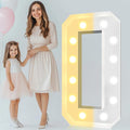 Pooqla 4 FT Light Up Marquee Letters, Giant Mosaic Letter Cool White and Warm White LED, Large Lighted Alphabet Lights for Balloons Birthday Party Anniversary Wedding Decorations, Letter O