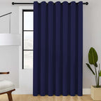 ChrisDowa Room Divider Curtain 90 Inches Long, Wide Blackout Sliding Door Curtain for Bedroom, Room Darkening Privacy Window Curtain for Patio Door (1 Panel Set, Navy Blue, 100 x 90 Inch)