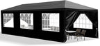 10x30 FT Party Tent, Outdoor Wedding Tents for Parties, Canopy Event Tent with 8 Removable Sidewalls, Waterproof Gazebo Shelter for Birthday Parties, Weddings, BBQs & Events (10X30FT-8Sides Black)