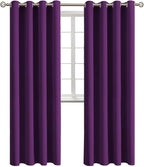 BGment Blackout Curtains - Grommet Thermal Insulated Room Darkening Bedroom and Living Room Curtains, Set of 2 Panels (52 x 108 Inch, Purple)