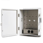 Outdoor Electrical Junction Box, ABS Water Resistant Enclosure with Internal Mounting Panel & Hinged Cover (13" H* 9.2" L* 4.6" W & Outlet)