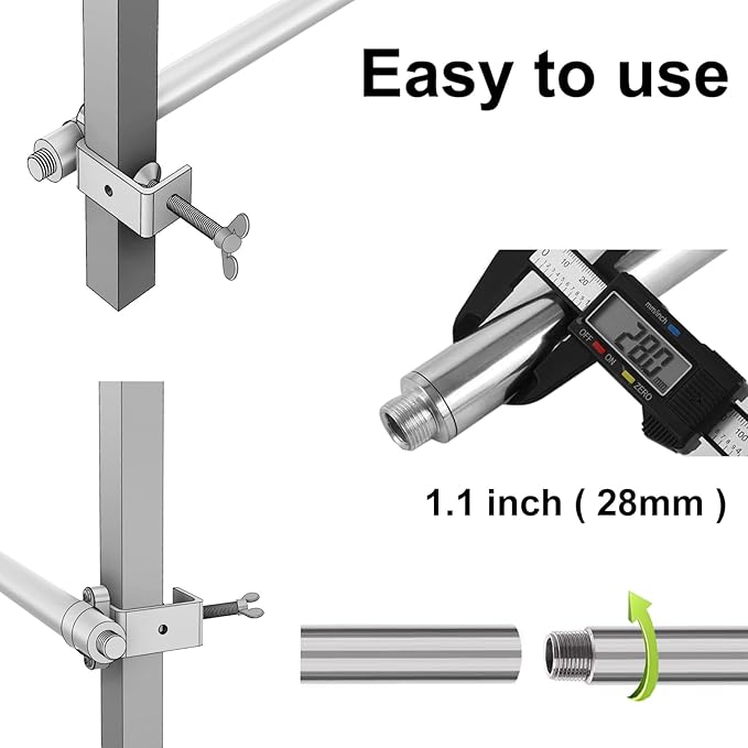 10ft Universal 3-Segment Canopy Tent Rail Bars for Pop-Up Canopy, Tent Half Wall Hardware Only, Cross Bars with Frame Connectors, Canopy Accessories, Set of 2