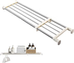 BAOYOUNI Tension Shelf Adjustable Closet Rod Space Saving Wardrobe Clothes Dividers Ivory, 33.07-46.26 Inches