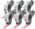 BETCKEY - Multi-Purpose Address Labels Replacement for Brother DK-1204 (0.66 in x 2.1 in), Compatible with Brother QL Label Printers [6 Rolls/2400 Labels, Pink]