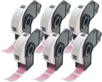 BETCKEY - Multi-Purpose Address Labels Replacement for Brother DK-1204 (0.66 in x 2.1 in), Compatible with Brother QL Label Printers [6 Rolls/2400 Labels, Pink]