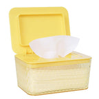 Wipes Dispenser, One-Handed Operation Wipe Holder for Baby & Adult, Seal-Designed Wipes Container for Bathroom Keep Diaper Wipes Fresh (Yellow)